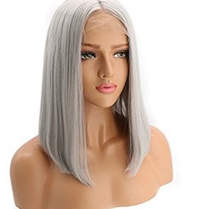 Gray lace front synthetic wig
